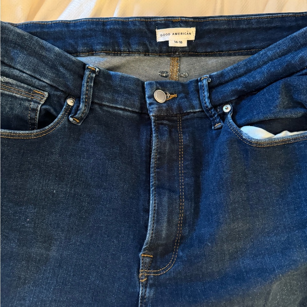 Good American Fits Everyone Dark Wash Jeans, Size 14-18